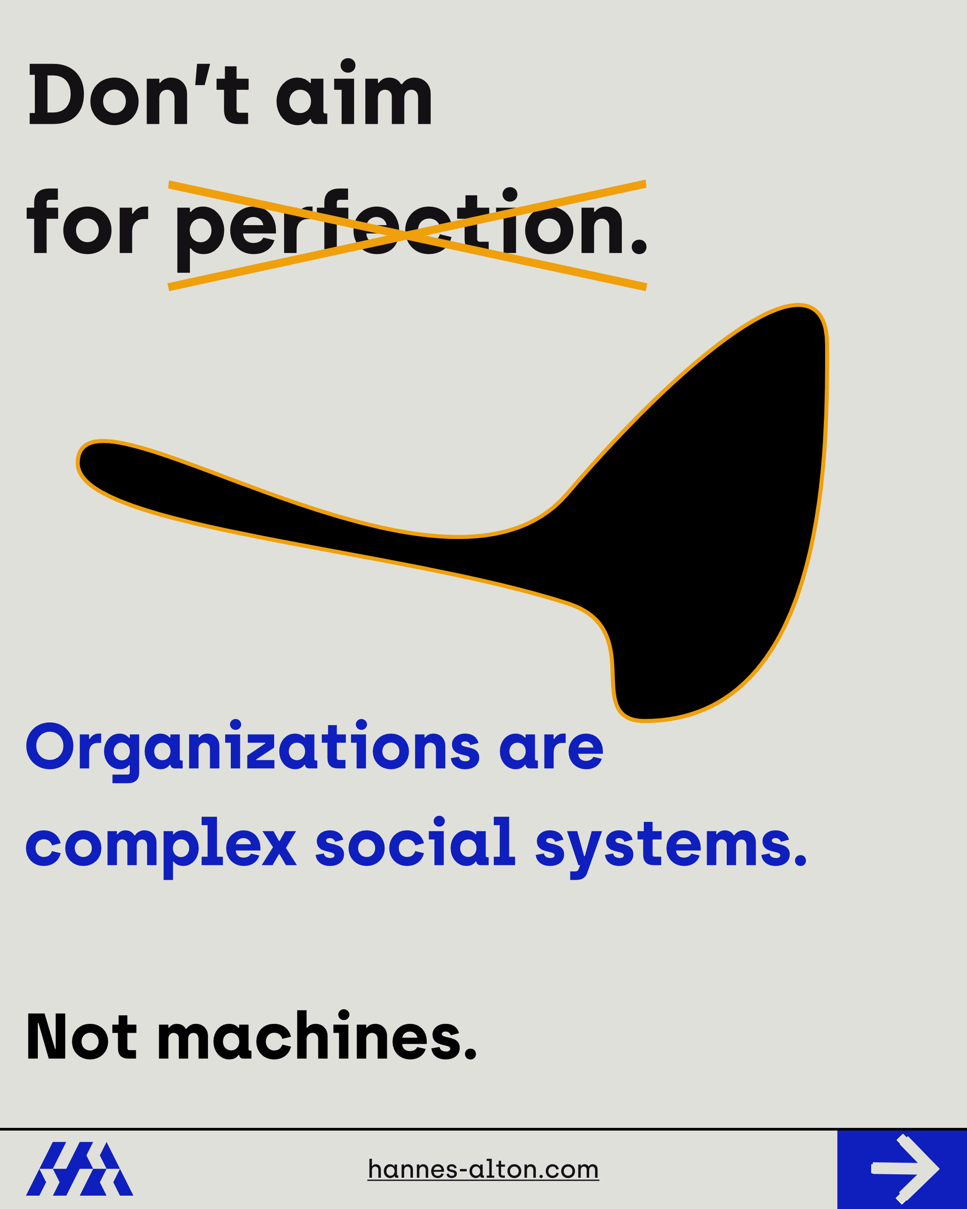 Impulse graphic: Don't strive for perfection - focus on continuous improvement.