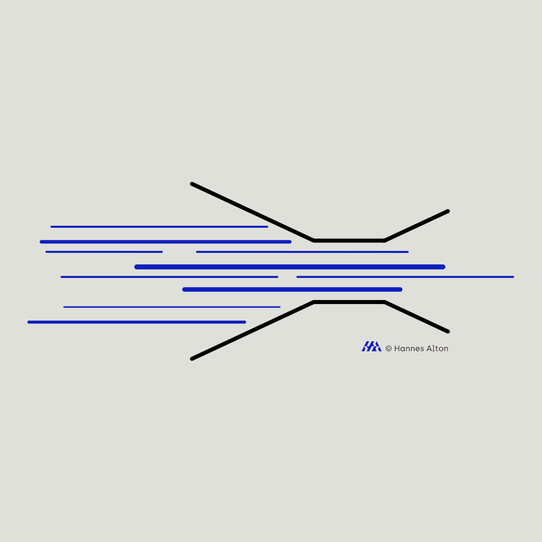 Trichter-Visual mit blauen Linien die sich verengen als Symbol für Koordinationsprobleme