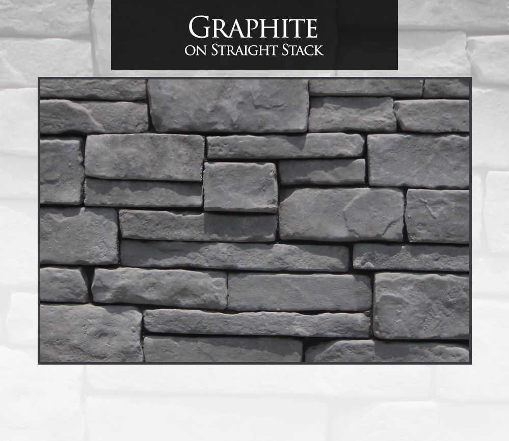 Graphite-colored stone brick wall with straight stack pattern.