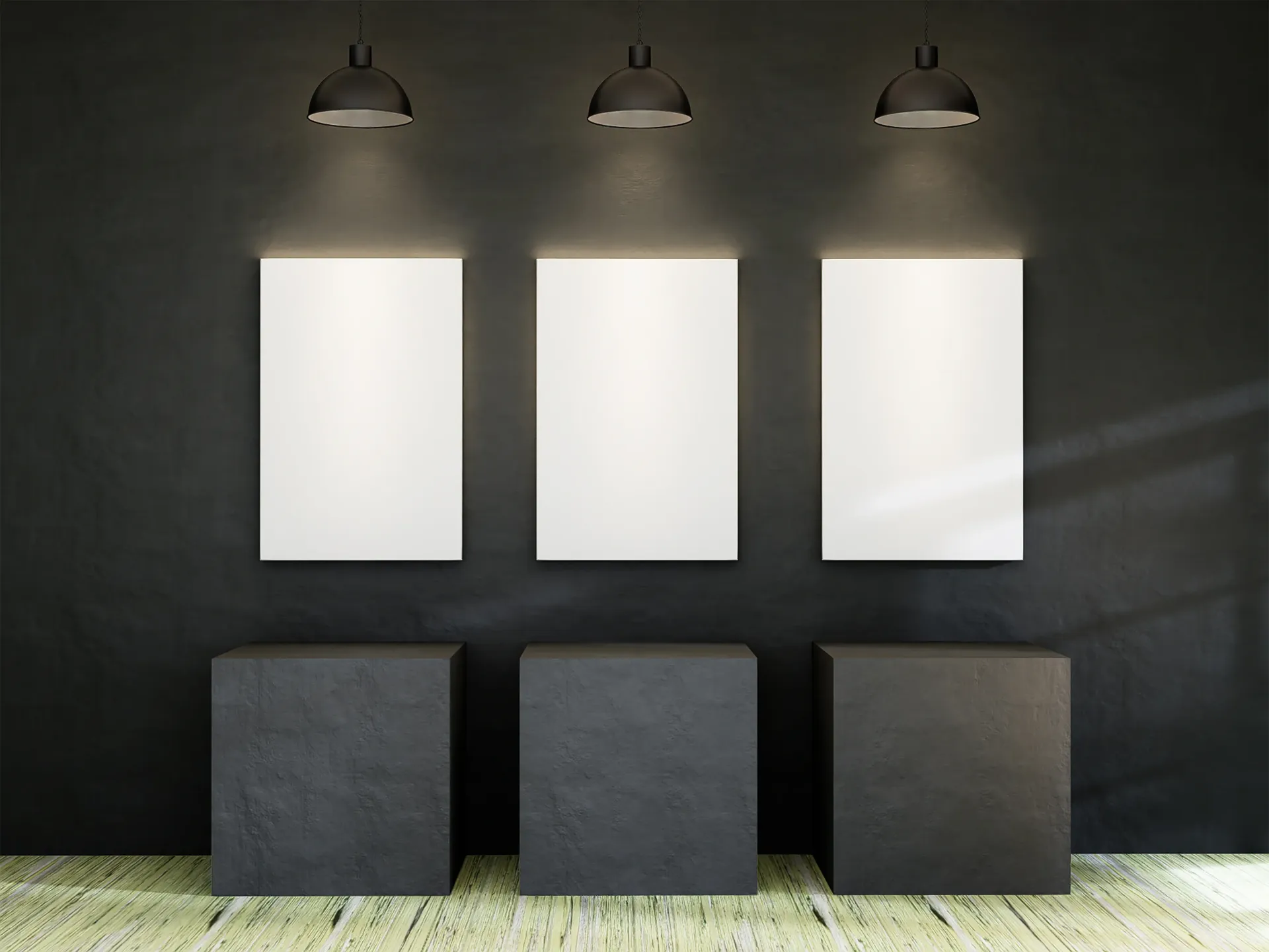 boutique frame room with empty canvas