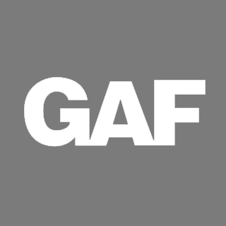 Un fond gris avec le mot gaf en lettres blanches