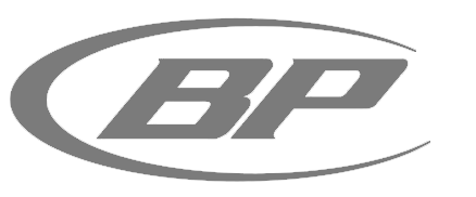Le logo bp est un logo gris et blanc entouré d'un cercle.