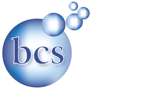 beverage carbonation service logo with bubbles in shades of blue