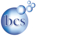 beverage carbonation service logo with bubbles in shades of blue