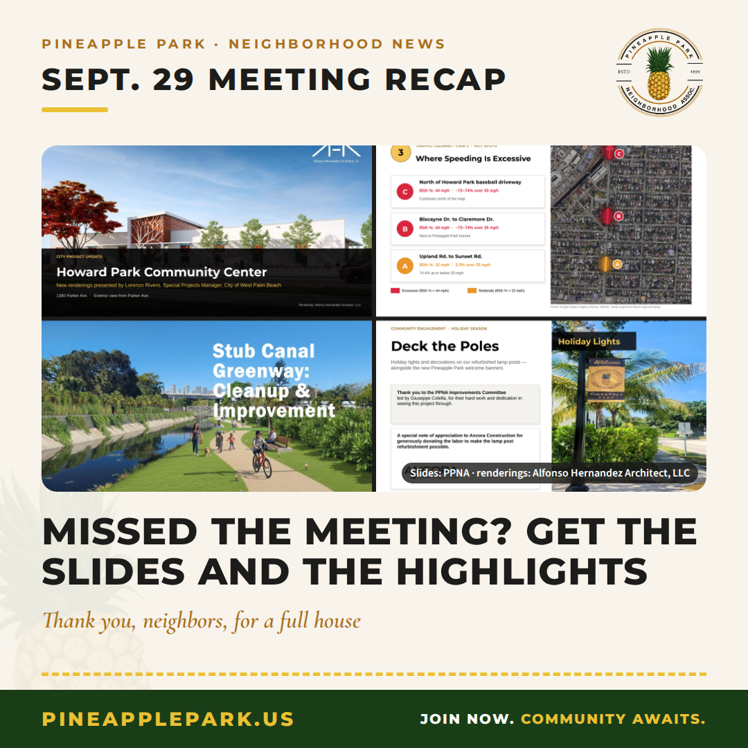 Pineapple Park Neighborhood Association Meeting
