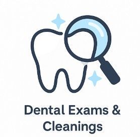 Dental examination and teeth cleaning illustration