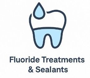 Fluoride treatment and dental sealant illustration