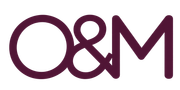 Logo “O&M” color bordeaux su sfondo bianco.
