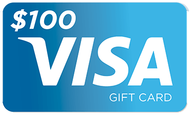 A $100 visa gift card with a blue background