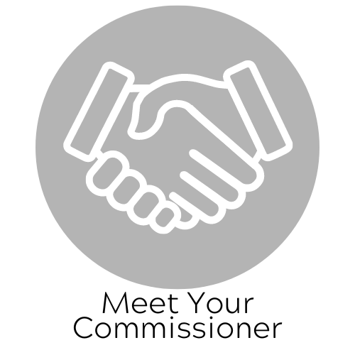 White outline of two hands shaking, symbolizing a partnership, in a gray circle. Text reads: 