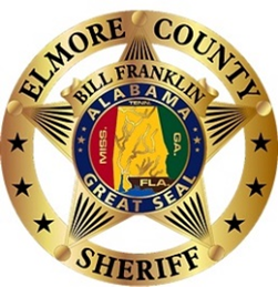 Elmore County Sheriff's badge. Gold star-shaped emblem with 