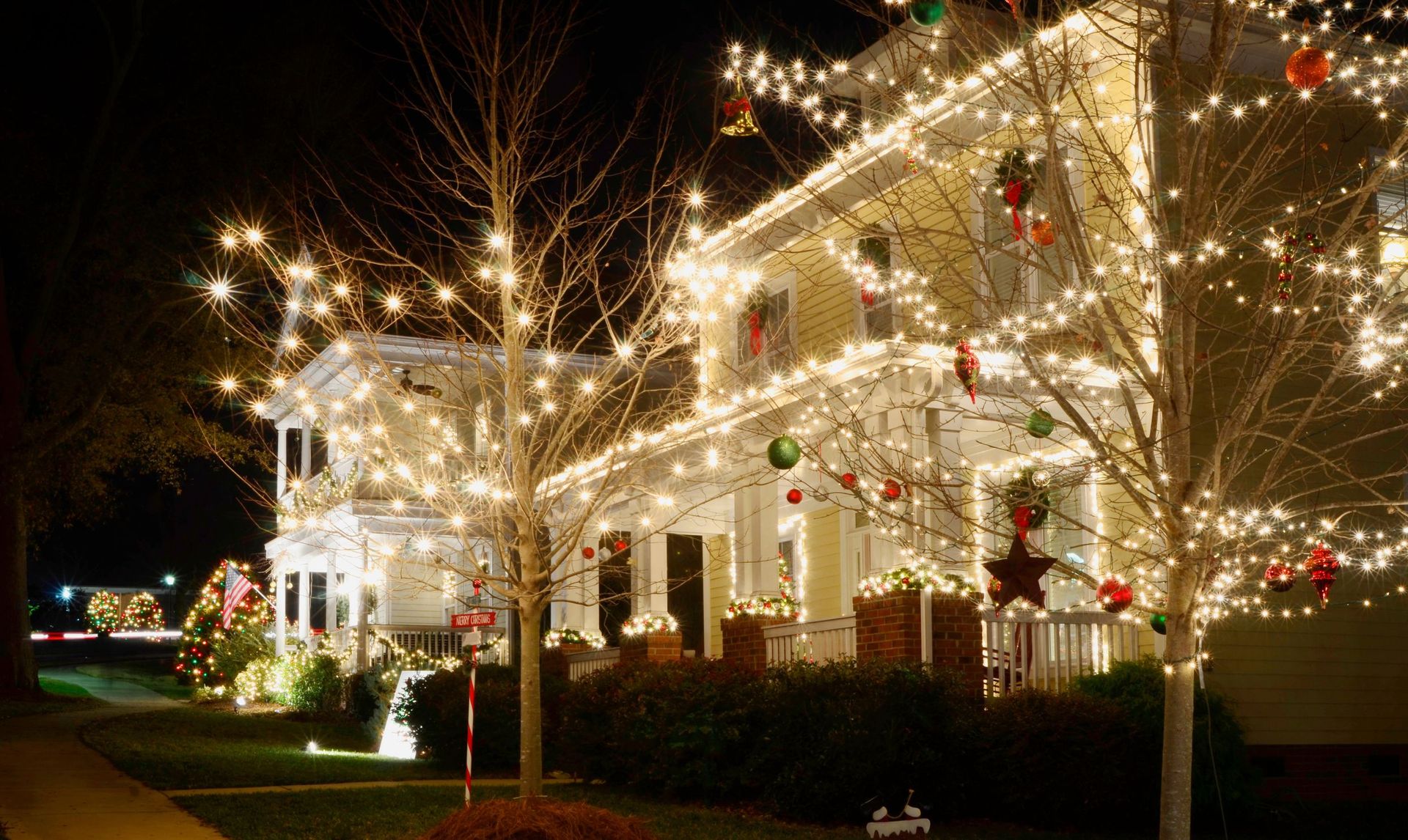 House with Christmas lights