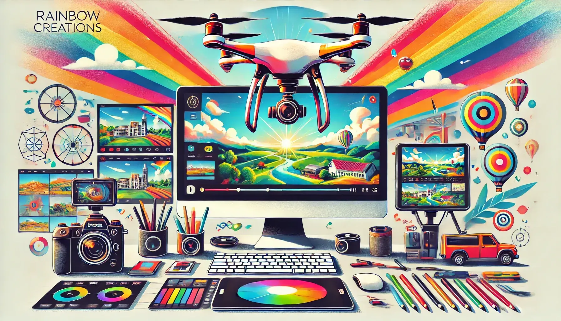 Professional camera drone used for real estate photography