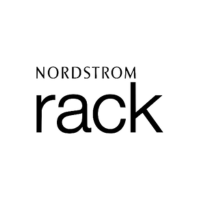 A black and white logo for nordstrom rack on a white background.