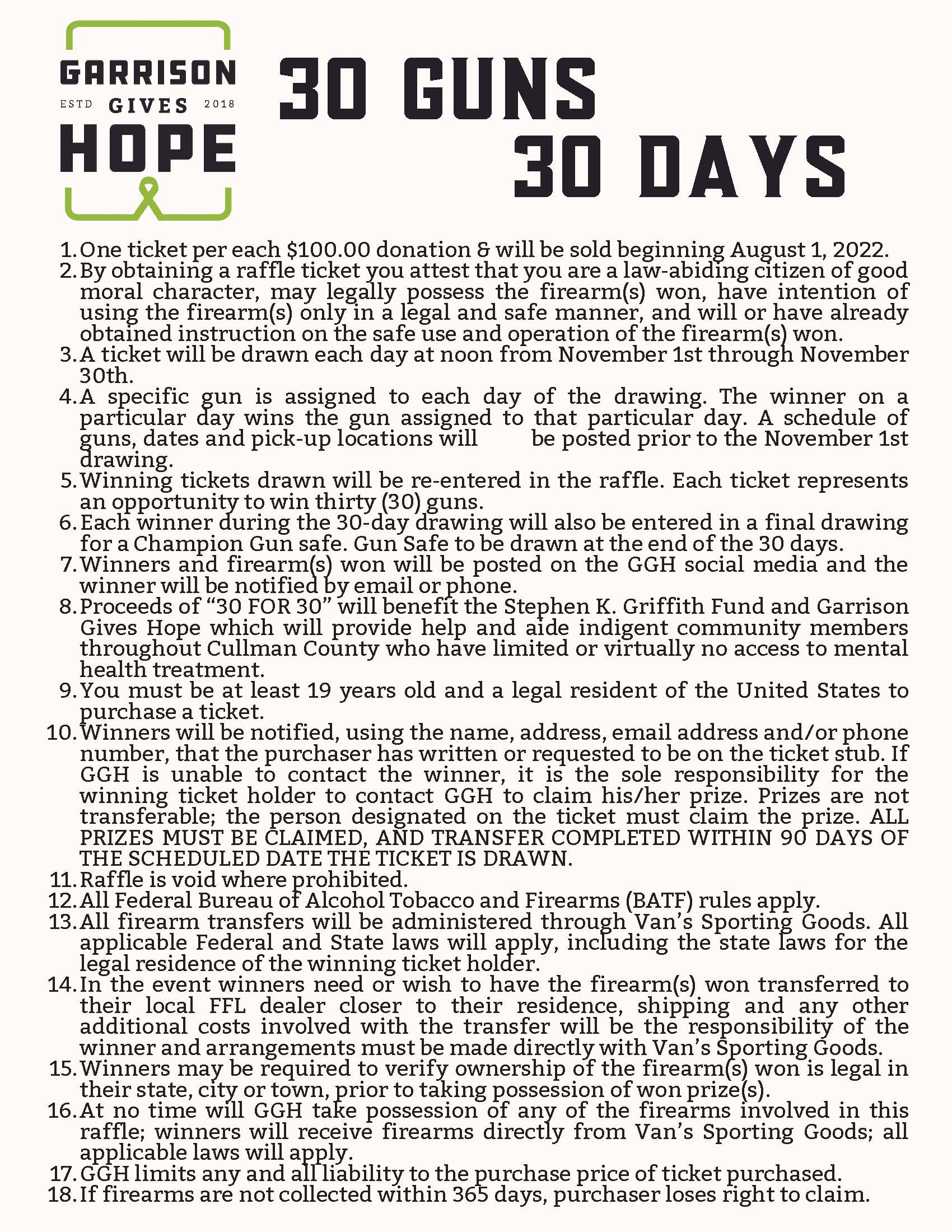 Garrison Gives Hope Flyer
