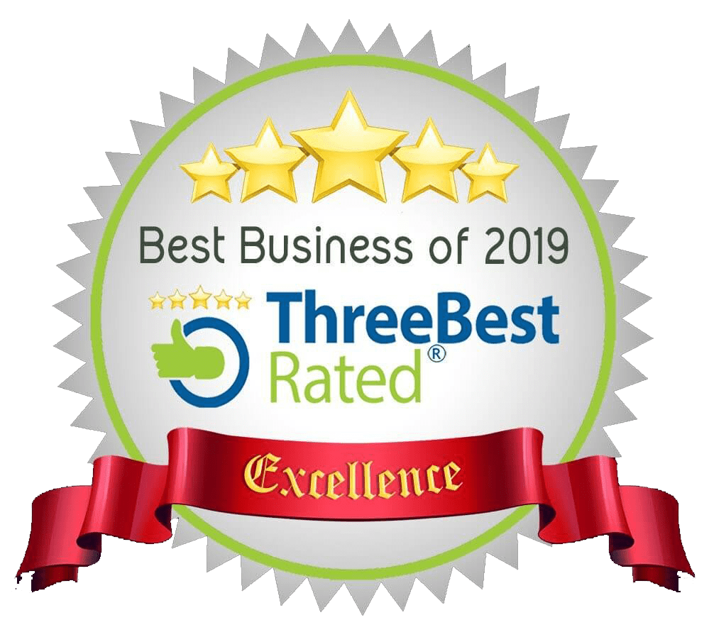 a seal that says best business of 2019 three best rated excellence