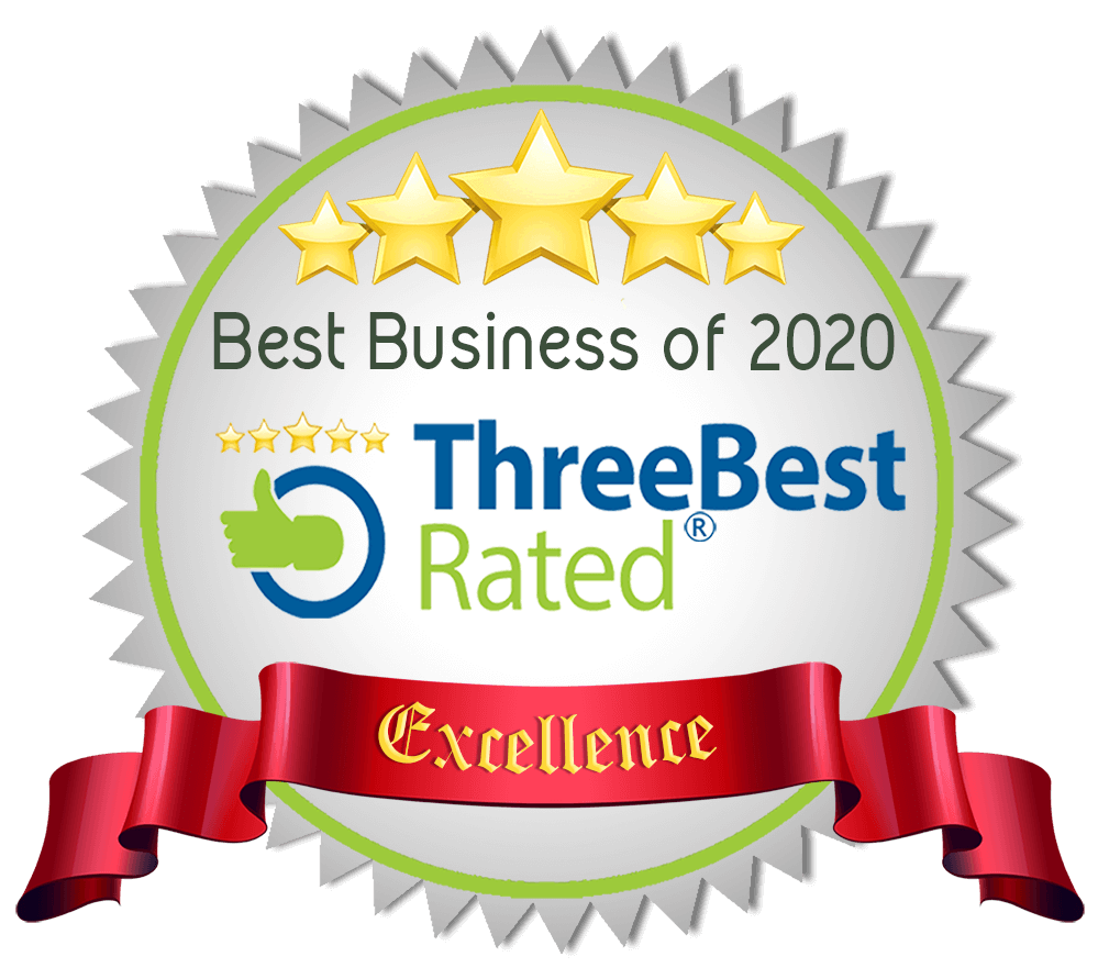 a seal that says best business of 2020 three best rated excellence