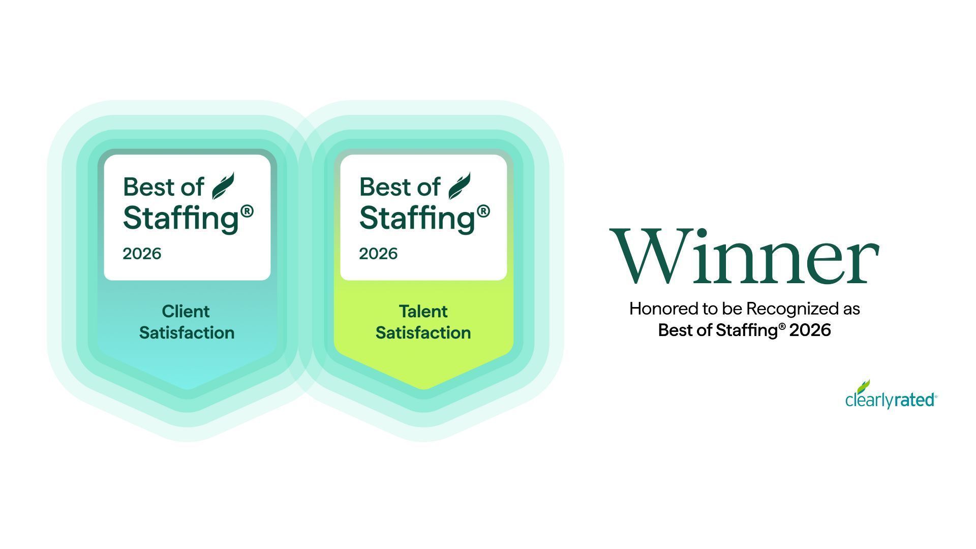 ClearlyRated 2026 Best of Staffing Client and Talent Platinum Award badge