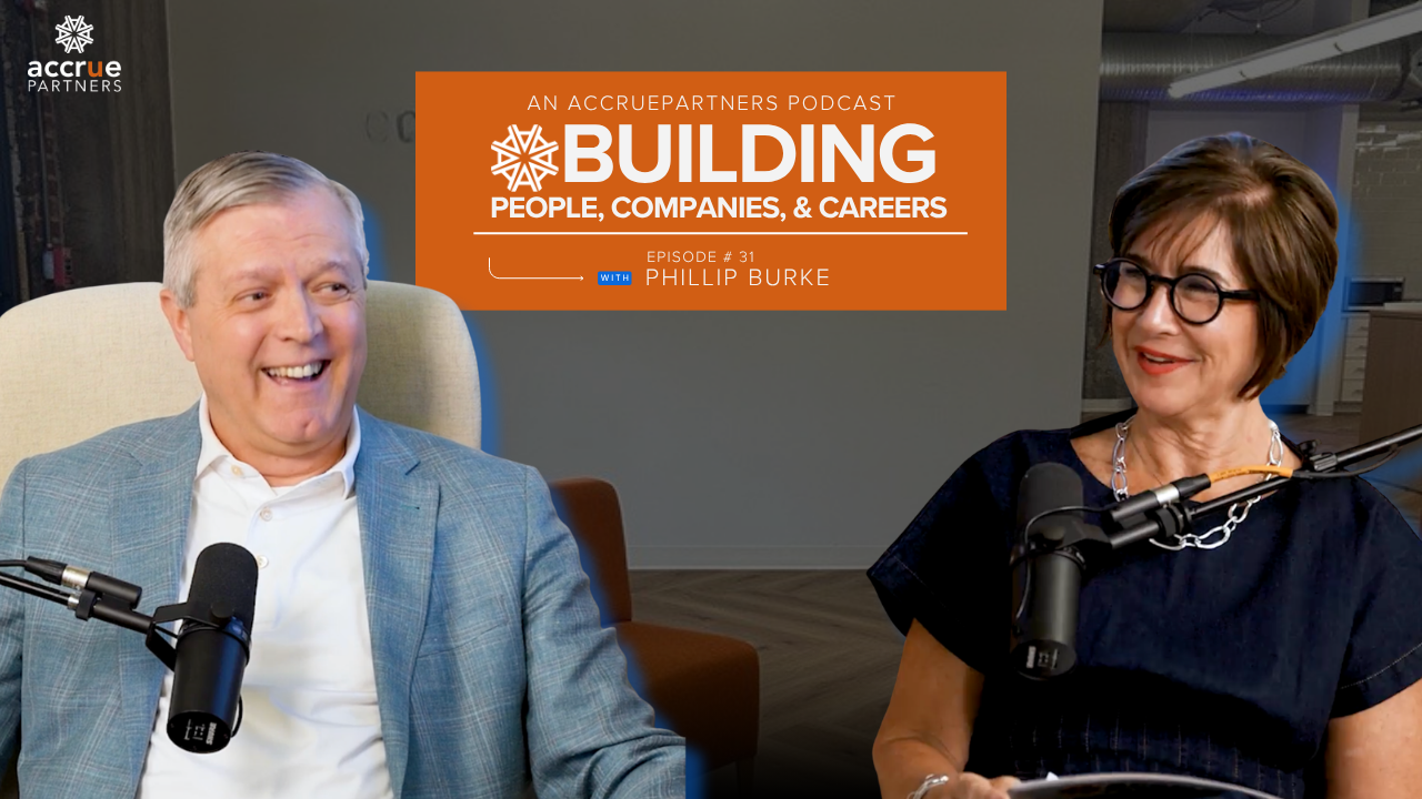 Phillip Burke, SVP of Human Resources at Pike Corporation, with AccruePartners host Amy Pack on the