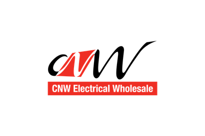 CNW Electrical Wholesale logo with stylised black and red letters on a white background