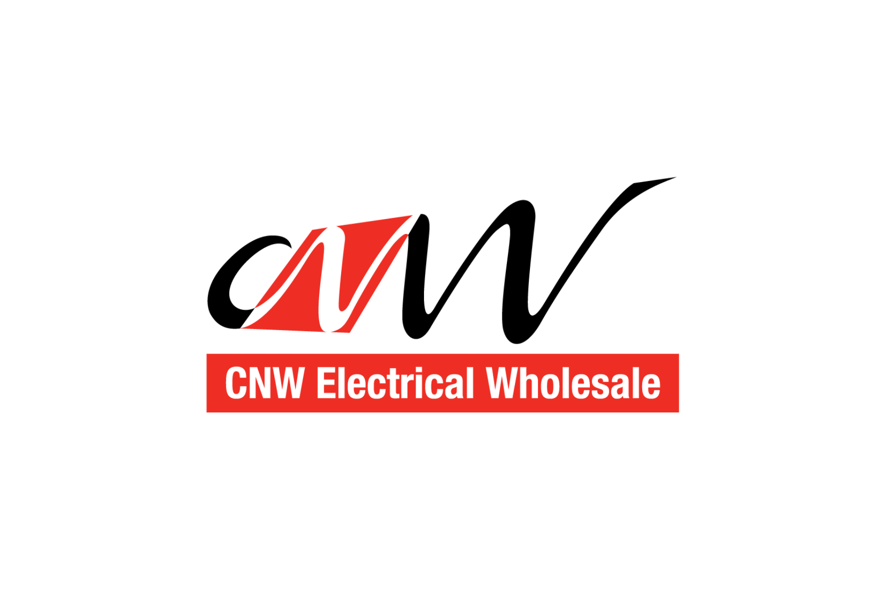 CNW Electrical Wholesale logo with black and red stylised letters on a white background