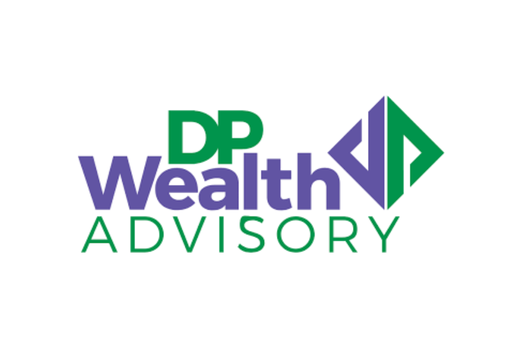 DP Wealth Advisory logo in green, purple, and teal on a white background