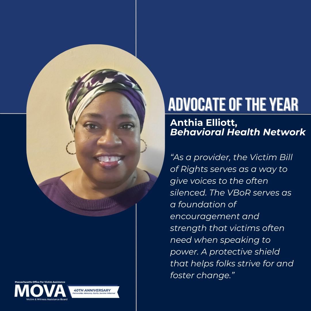 Anthia T. Elliott, MOVA Advocate of the Year Awardee