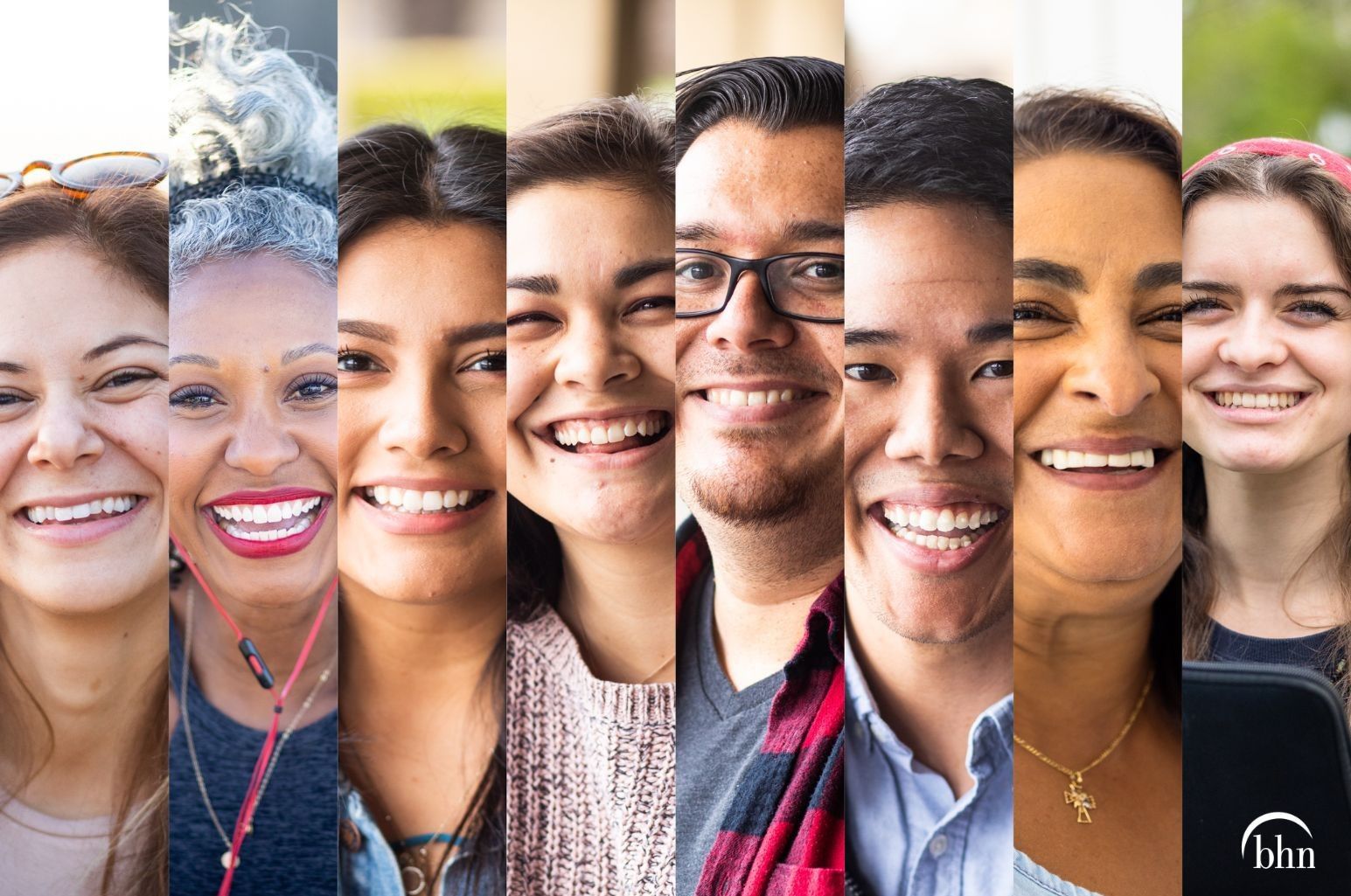 Collage of diverse community members shown in individual portrait panels.
