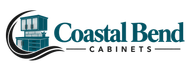 Coastal Bend Cabinets logo with teal cabinetry icon and black wave underline