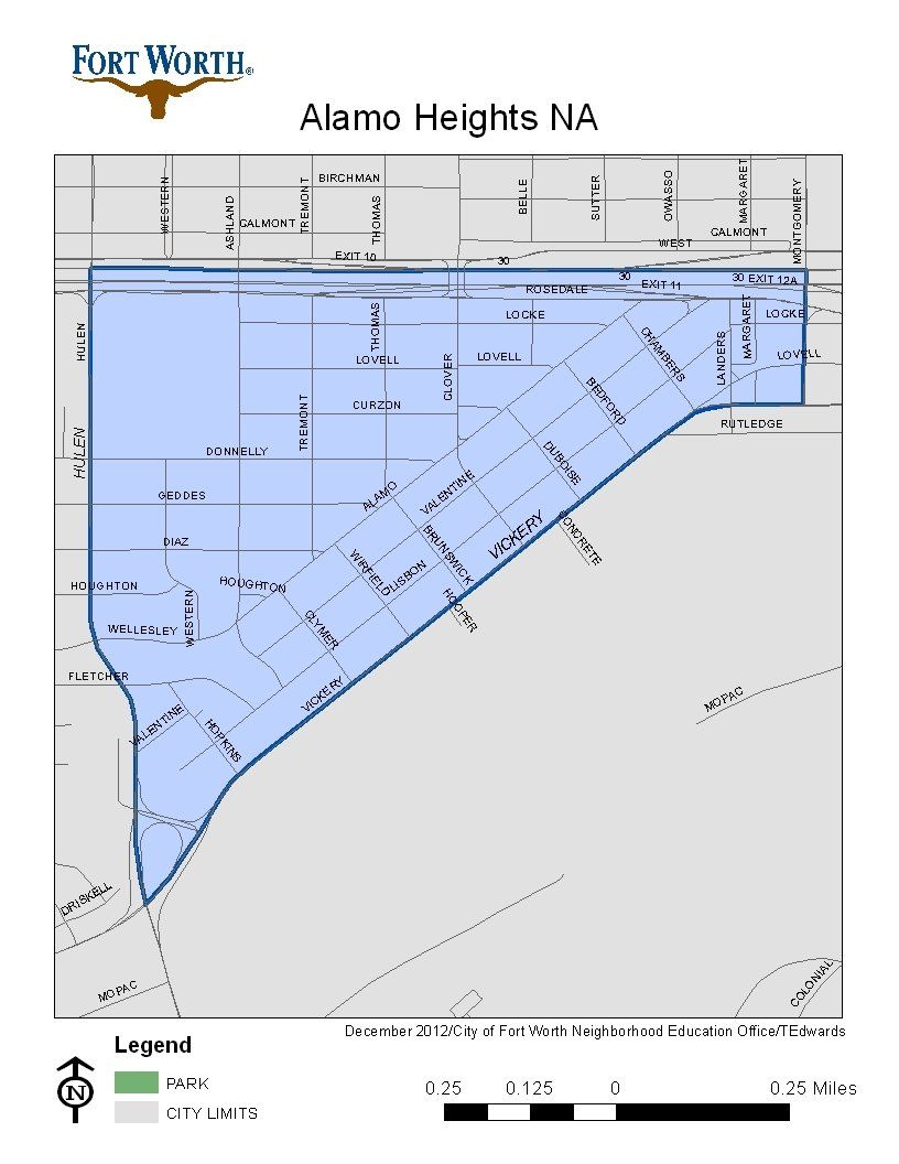 Map of Alamo Heights neighborhood association