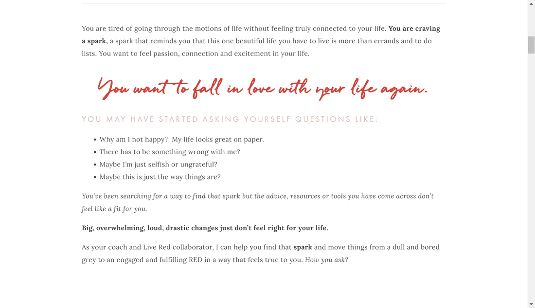 Website screenshot that uses a variety of paragraph lengths and fonts to create interest and readability