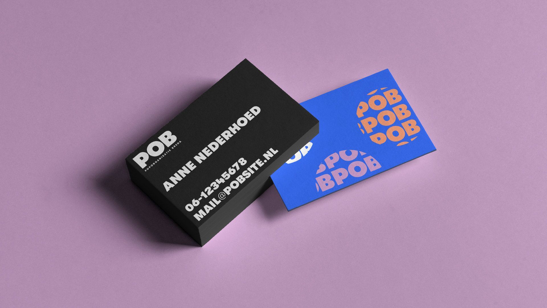 Visitekaartje ontwerp voor POB door Studio Pogo