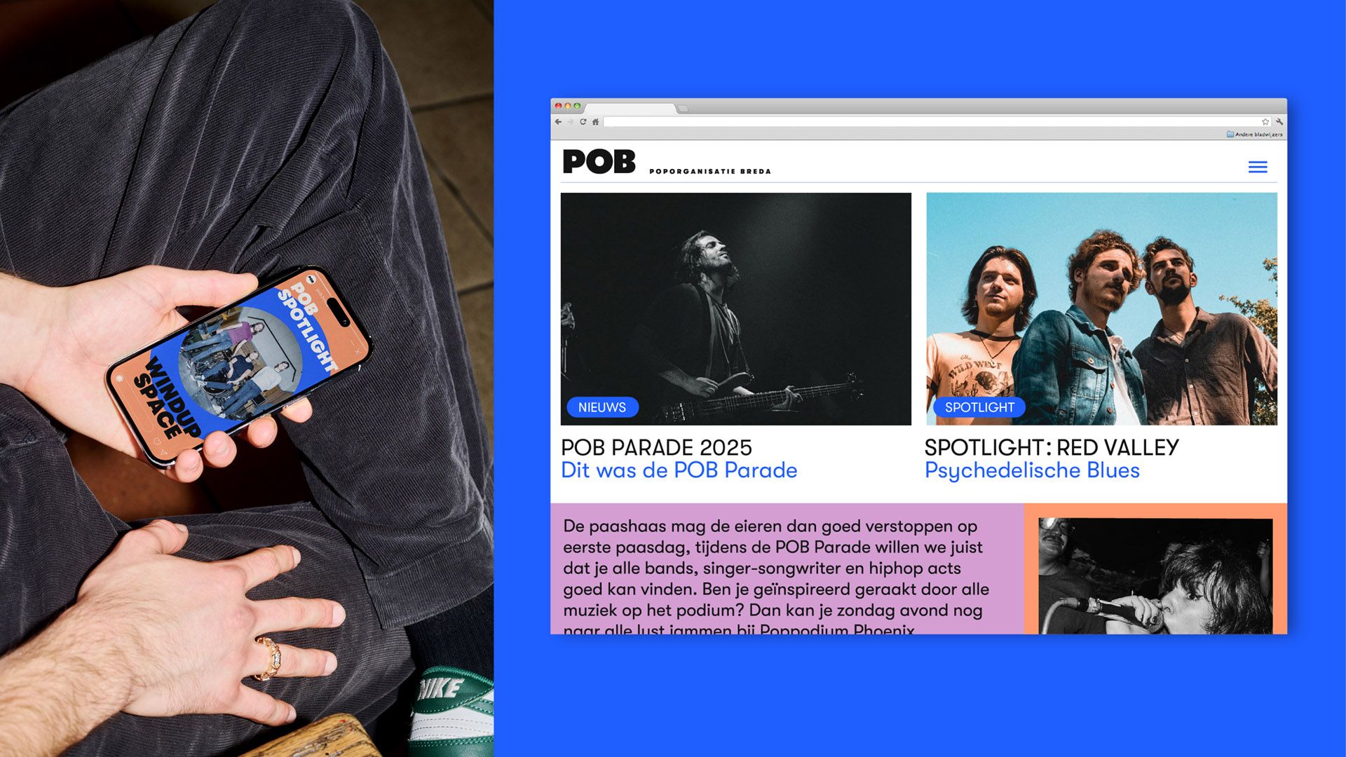 Website ontwerp voor POB Breda door Studio Pogo