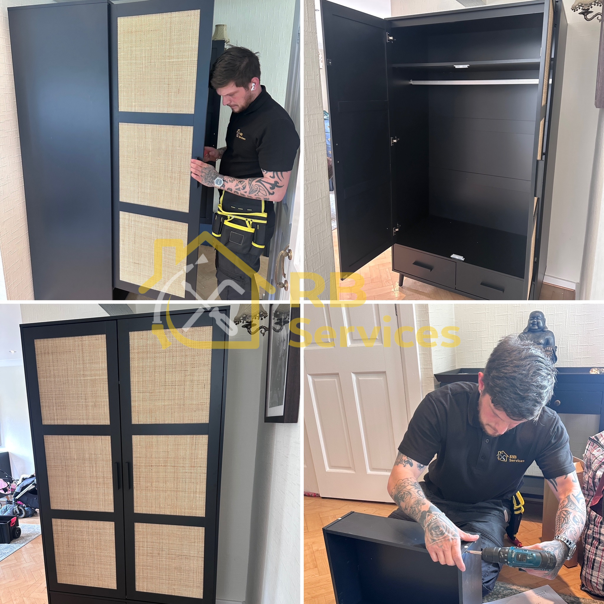 Assembled Dusk double wardrobe