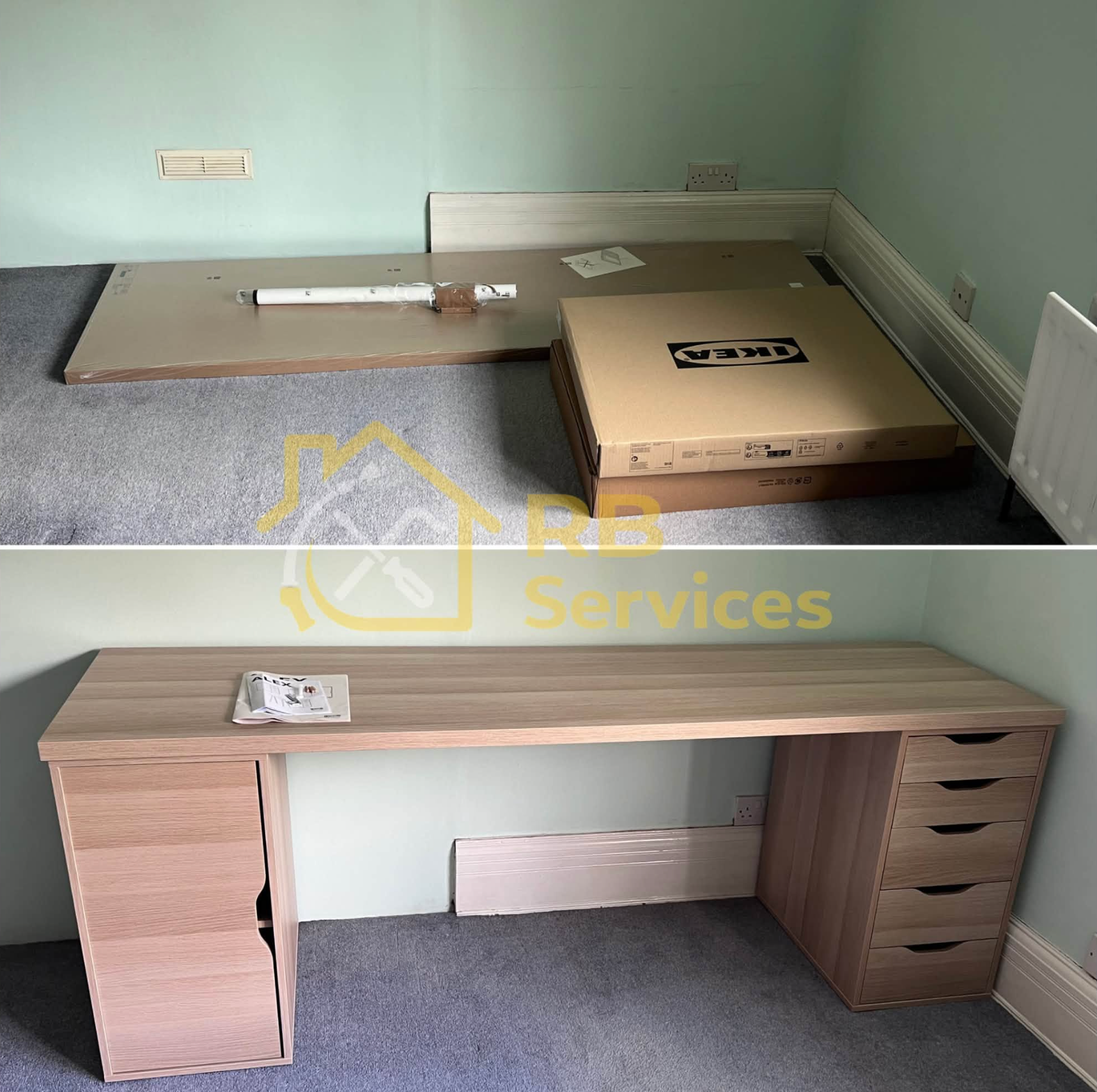 Ikea desk assembled