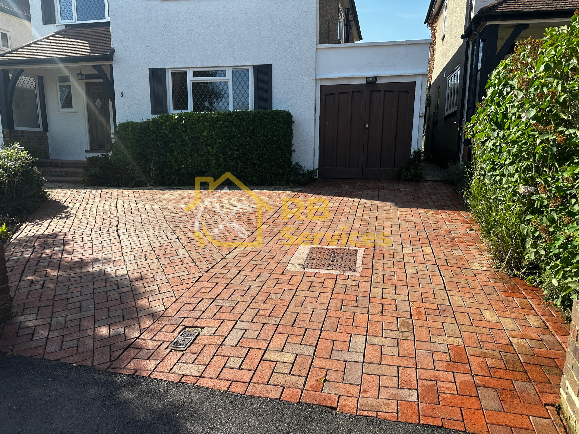 Driveway pressure washing
