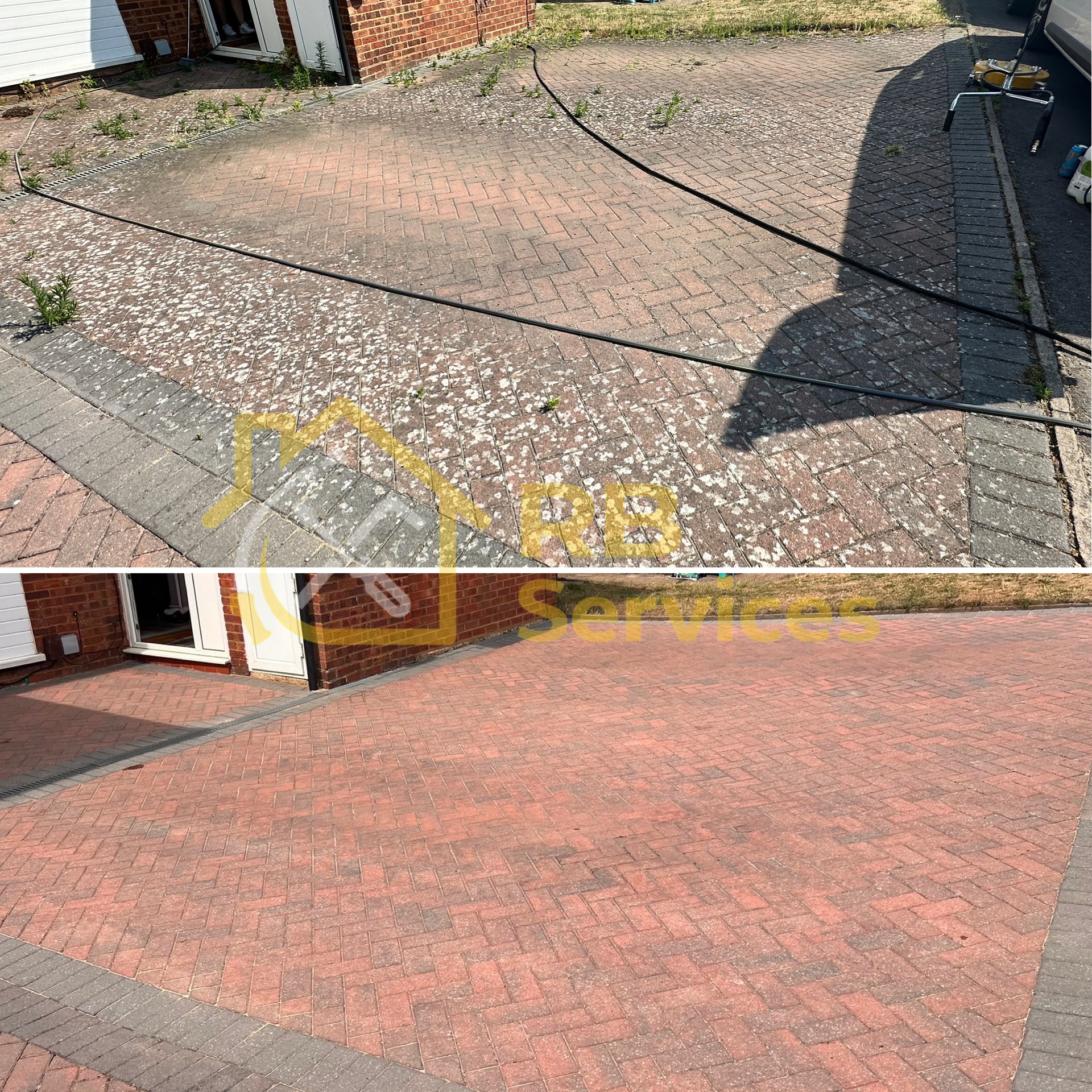 Driveway pressure washing