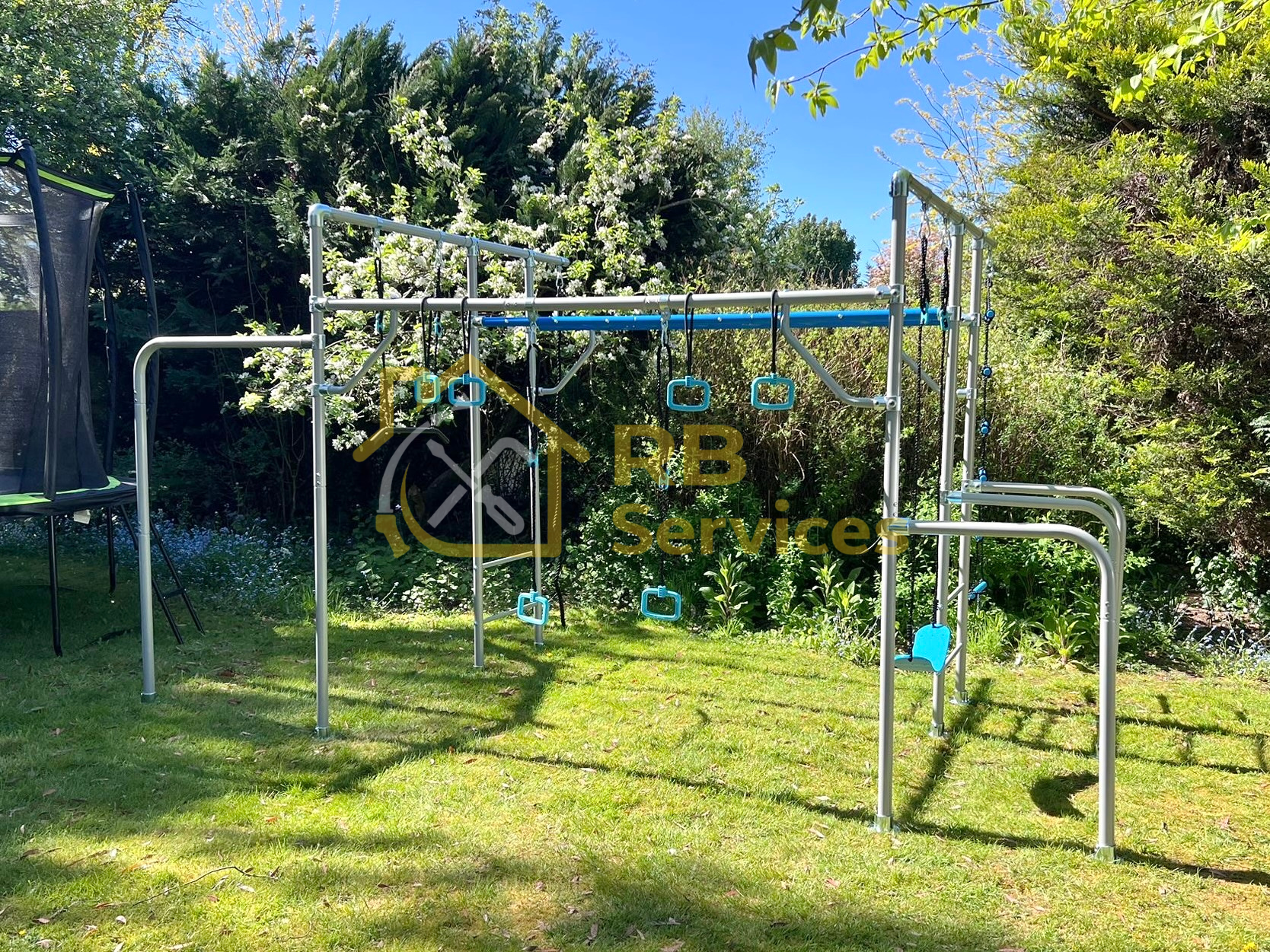 GrowPlay monkey bars assembly in hertfordshire