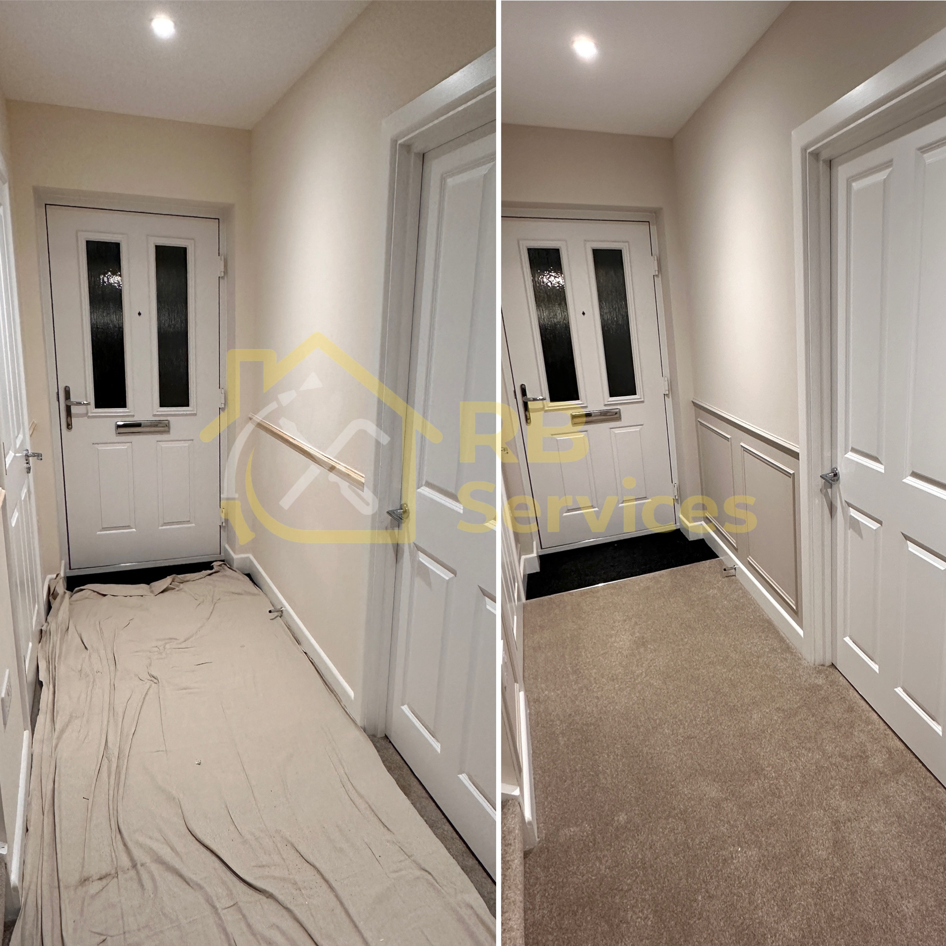 Hallway lower panelling and full paint