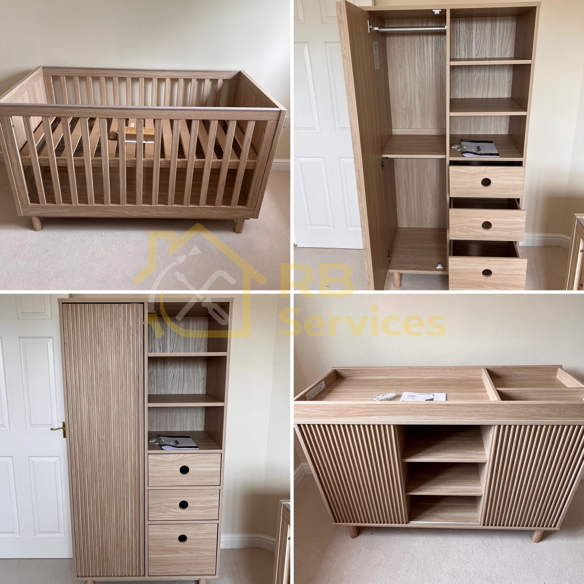 Oska 3-Piece nursery set assembled