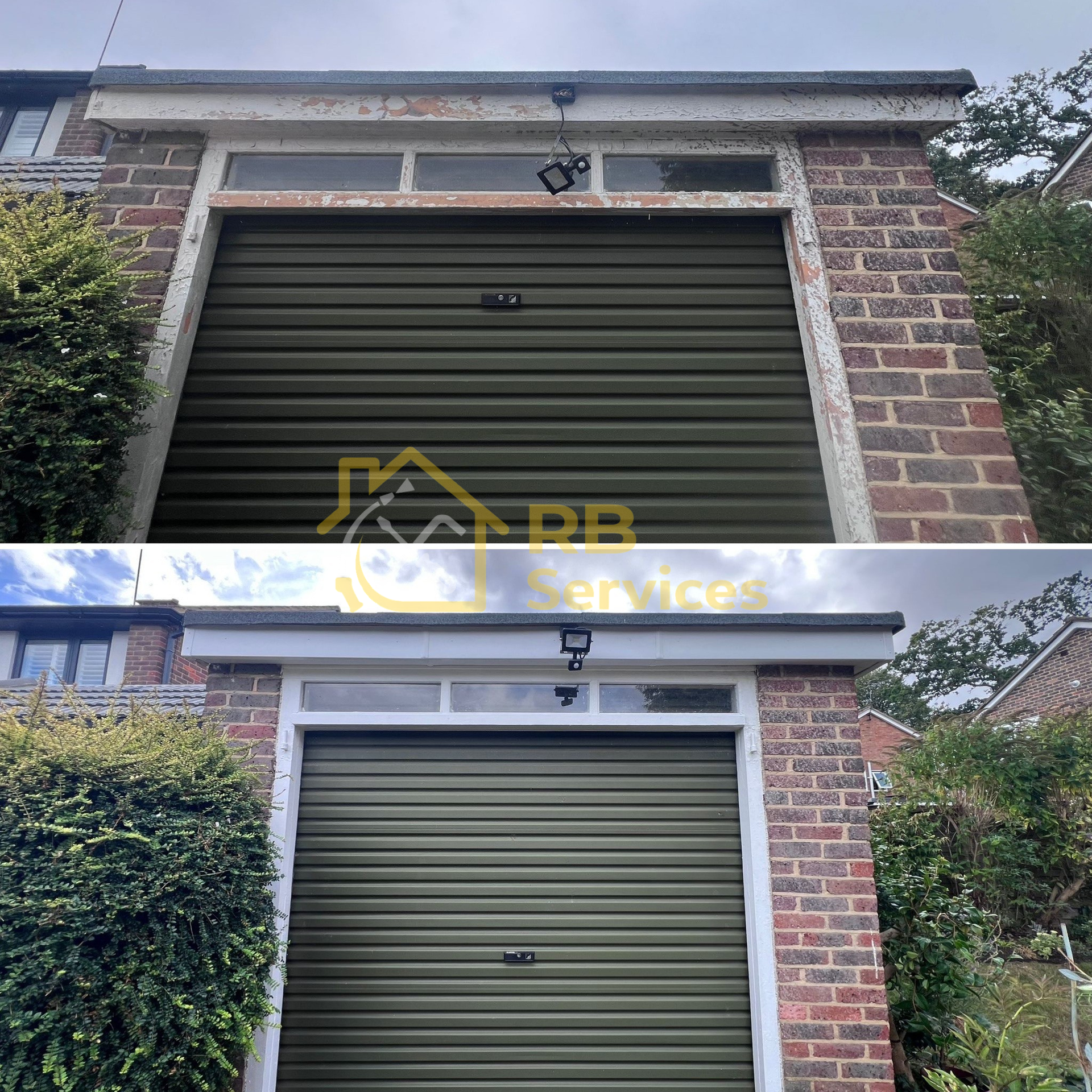 New soffit and fascia supplied and fitted, with existing exterior woodwork prepared and repainted