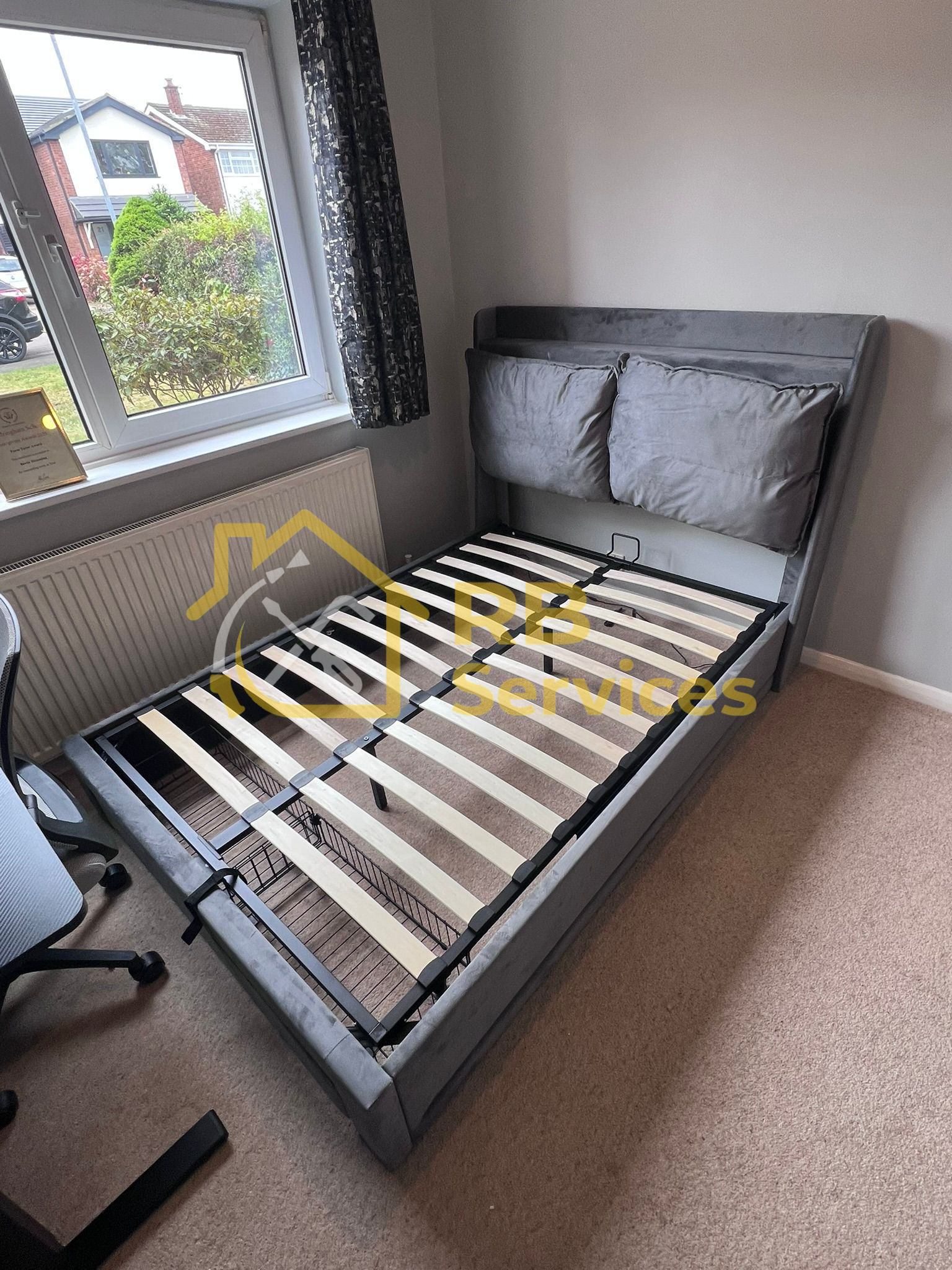 Ottoman bed assembled