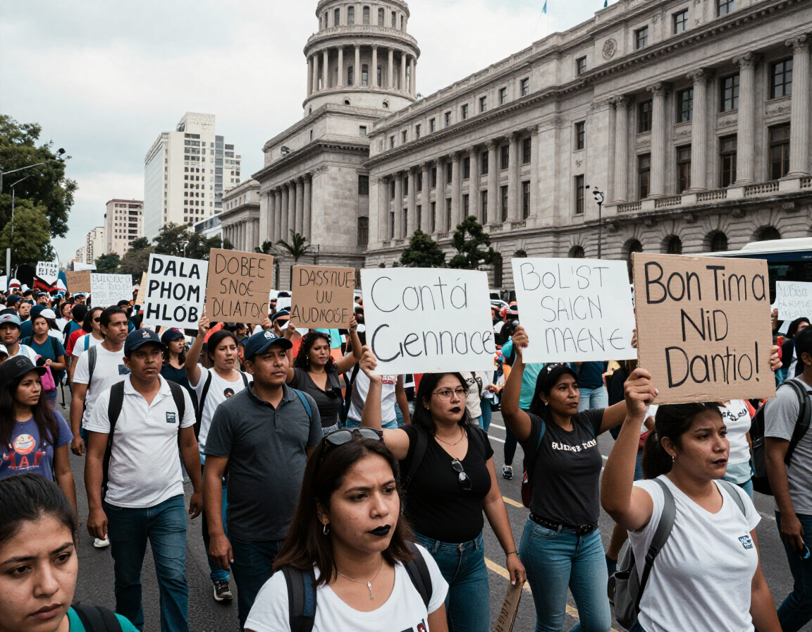 Protest in a South American city demanding monetary reform