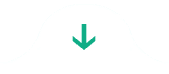 A green arrow pointing down on a white background.