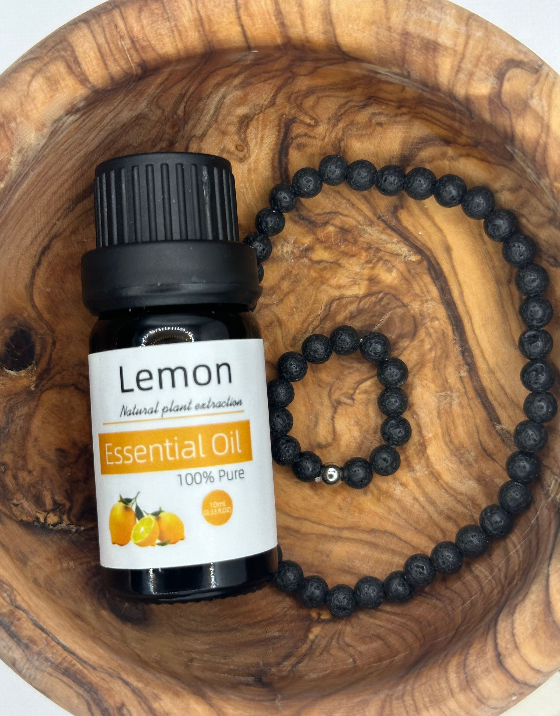 Whisper Stone ~ Lava Bracelet & Ring Aroma Set ~ Lemon