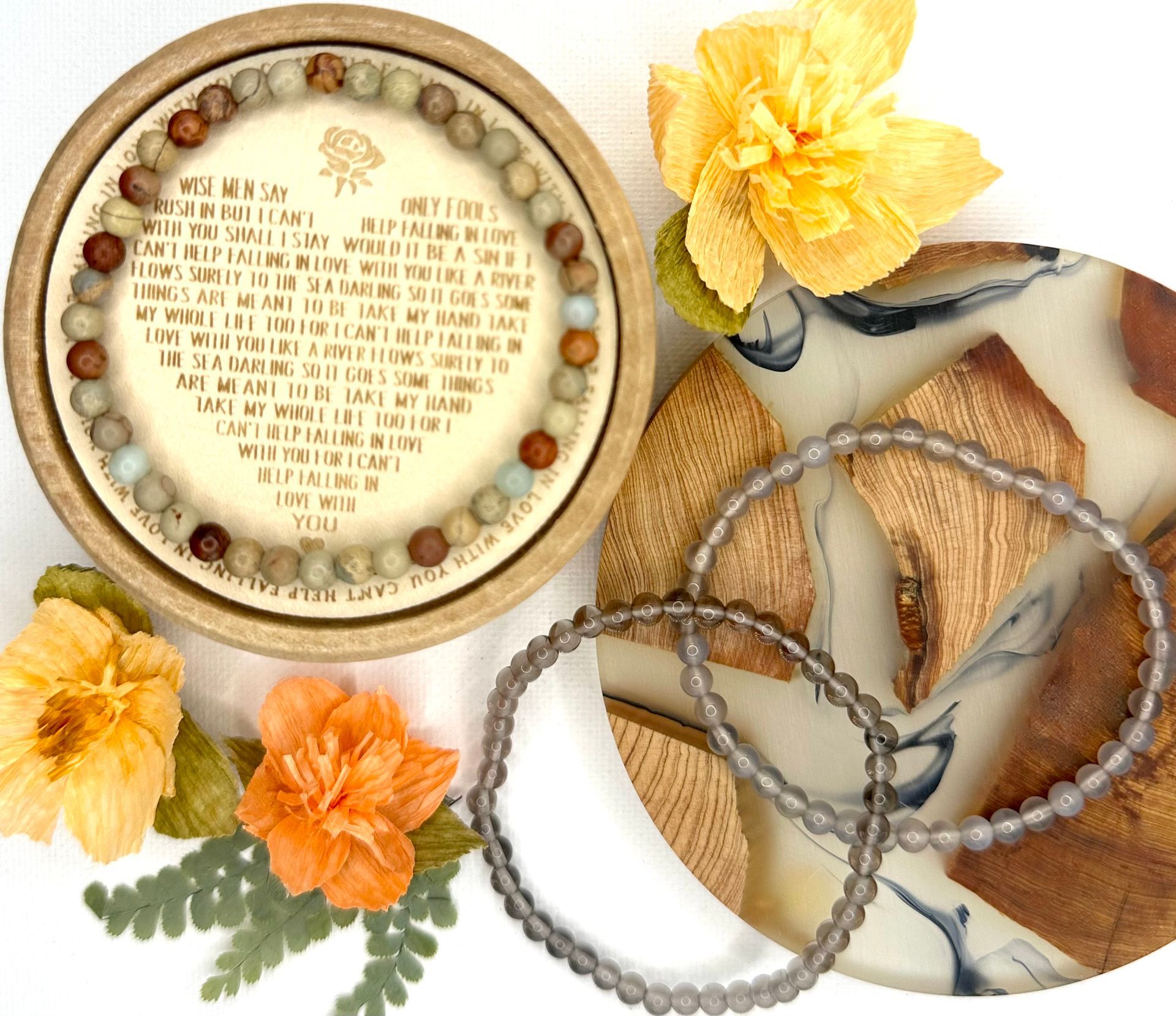 Garden Stack ~ Gemstone Bracelet Trio ~ Ember Hollow