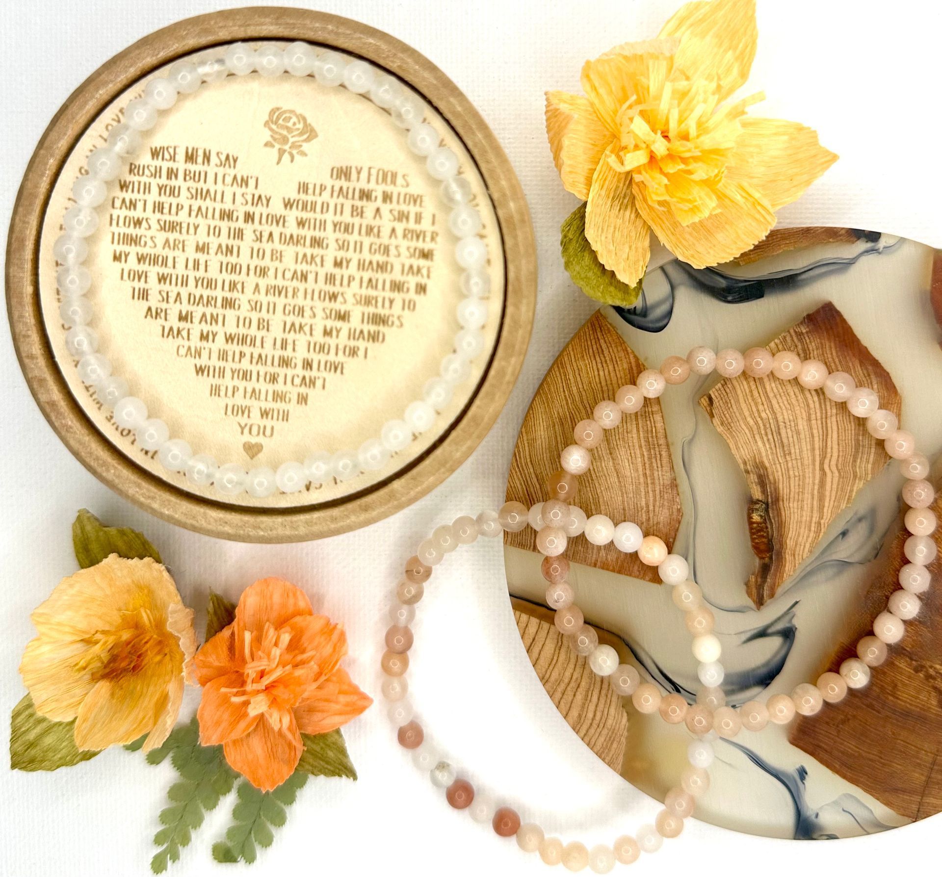 Garden Stack ~ Gemstone Bracelet Trio ~ Sunrise Blush