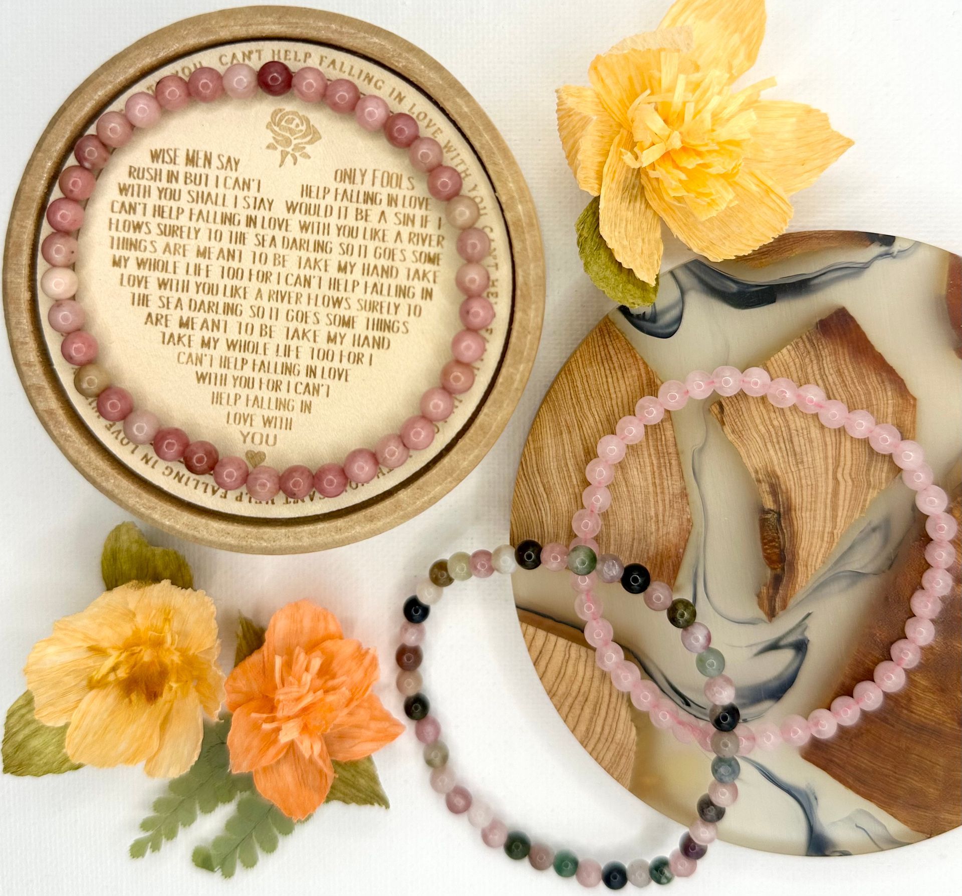 Garden Stack ~ Gemstone Bracelet Trio ~ Dewkiss