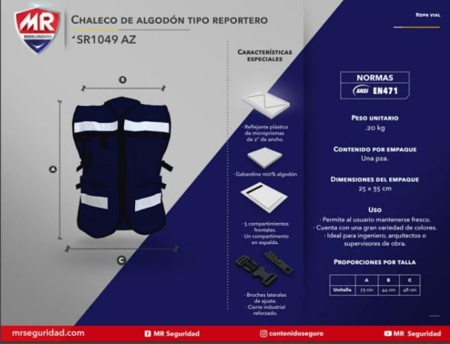 Chaleco tipo reportero