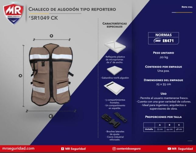 Chaleco tipo reportero